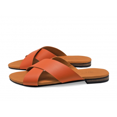 Women Sandals LS-10 Orange Nappa
